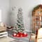7.5ft. Pre-Lit Flocked Alaskan Artificial Christmas Tree, White LED Lights